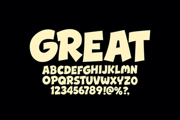 Strong bold comic alphabet design