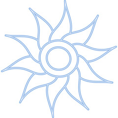 Doodle Kids Drawing Neon Sun