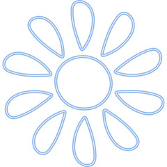 Doodle Kids Drawing Neon Sun