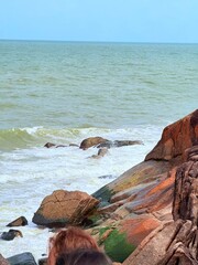 rocks in the sea in greece