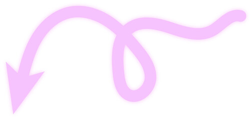 Hand drawn purple looping arrow pointing down