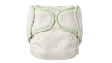 Reusable cloth diaper PNG isolated on transparent background, washable baby nappy with snaps for eco-friendly parenting