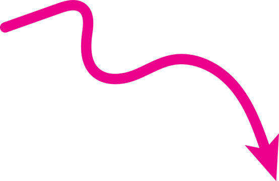 Bright pink wavy arrow pointing downward