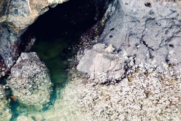 rocks in the sea in greece