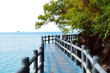 wooden bridge in the sea