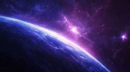 Fototapeta premium A Stunning View of Earth Surrounded by Cosmic Mysteries in Vibrant Colors