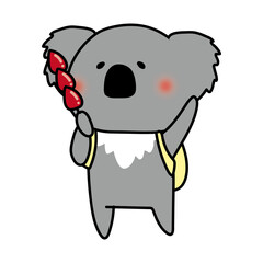 食べ歩きをするコアラ