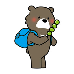 食べ歩きをするクマ