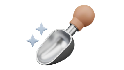 3D Shiny Scoop with Sparkles on transparent background