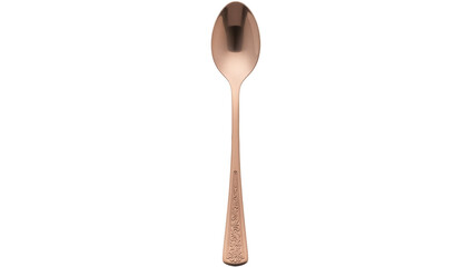 Elegant rose gold spoon isolated PNG on transparent background, vintage cutlery for dining and...