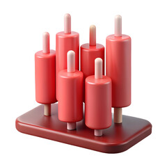 Fototapeta premium Red Cylindrical Objects on Base