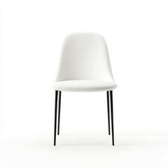 White chair isolated on a clean white background, minimalist furniture design with modern lines, perfect for interior concepts, product mockups, catalogs, and contemporary design projects.