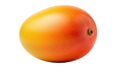 Ripe mango fruit PNG isolated on transparent background, tropical fruit with yellow and red skin for healthy eating and exotic food