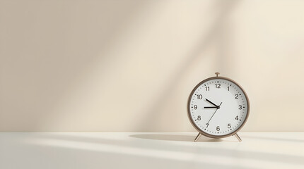 Modern wall clock displaying a simple design and minimalistic style, clean background contemporary style home decor simplicity elegance