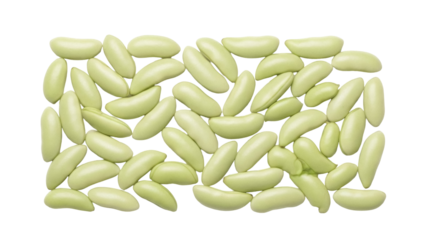 Lima beans PNG isolated on transparent background, fresh green legumes for healthy eating and vegetarian diet