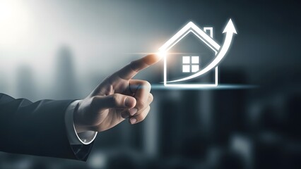 A person interacting with a virtual house and growth graph