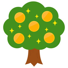 お金やポイントがなる木のイメージイラスト