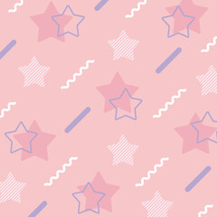 かわいい星の背景イラスト（ピンク）