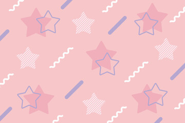 Obraz premium かわいい星柄デザインの背景イラスト（ピンク）