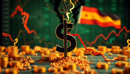 Reciprocal Tariffs And Stock Market Crash and economic drop or declining stock market prices due to global tariff wars as inflation and economic decline. High quality