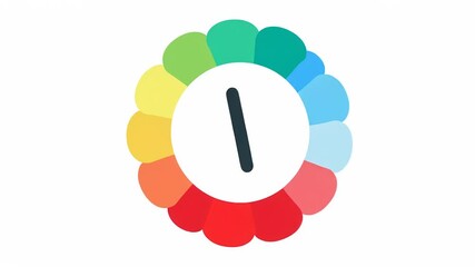 A colorful flower with a black line in the middle. The flower is a symbol of diversity and unity. Ai-powered calmness indicator, simple color-coded design, ai driven mental health tools - Powered by Adobe