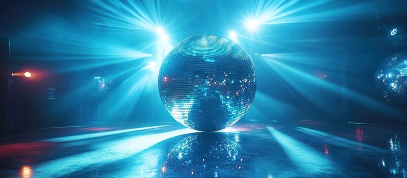 Disco ball stage lighting, party night