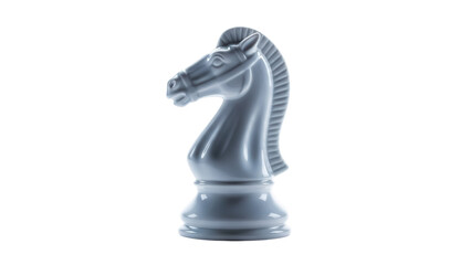 Elegant gray chess knight isolated PNG, strategic game piece for design projects on transparent background © Ryan