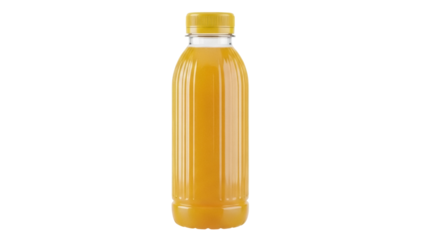 Bottle of fresh orange juice isolated PNG, healthy drink on transparent background, natural vitamin beverage for diet and nutrition