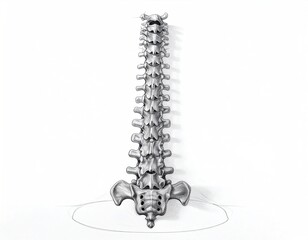 Gray illustration of human spinal column on a white surface