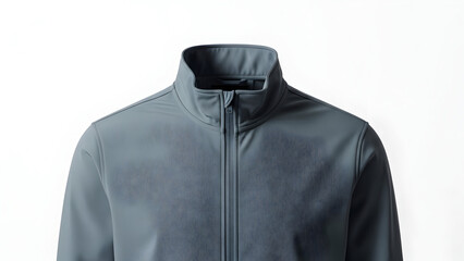 Grey men s zipper jacket with high collar