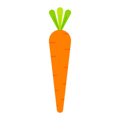 Flat carrot icon simple vegetable illustration isolated on transparent background.