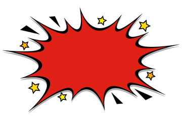 アメコミデザインの赤いトゲトゲふきだし