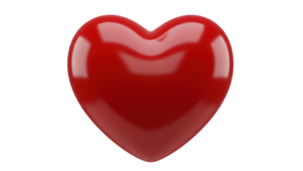 Shiny red heart isolated PNG, symbol of love and romance, perfect for Valentine s Day designs and expressing affection on transparent background