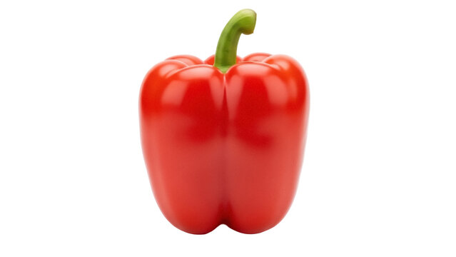Vibrant red bell pepper isolated PNG, fresh vegetable on transparent background for cooking and healthy eating concepts