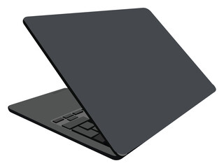 Modern slim laptop computer illustration isolated on transparent background