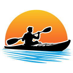 Kayaking Logo Illustration.