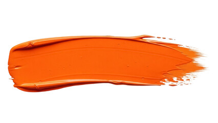 Vibrant orange paint stroke PNG isolated on transparent background, artistic element for graphic design and creative projects