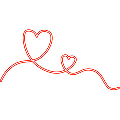 Continuous Line Heart Neon