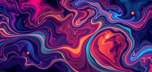 Obraz premium Abstract artwork with swirling colors and organic forms, evoking a sense of wonder, fluid, forms