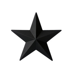 Fototapeta premium Black metallic five-pointed star design isolated