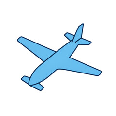 Blue airplane illustration in minimalist style