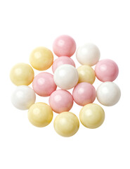 Cluster of Pastel Pink, Yellow, and White Balloons