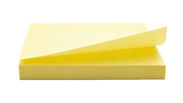 Stack of yellow sticky notes isolated PNG, adhesive memo papers for reminders and organization on transparent background