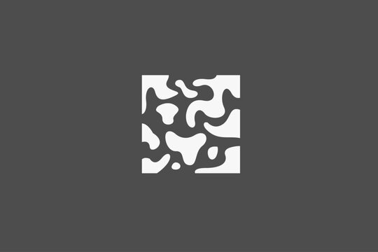 square abstract coral motif logo