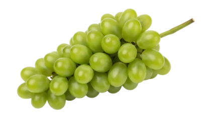 Fresh green grapes isolated PNG on transparent background, healthy fruit for snacks and desserts