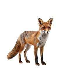 Fototapeta premium Red fox standing alert with ears pointed upward
