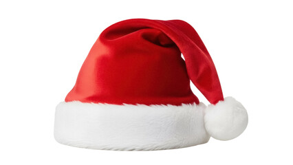 Santa Claus hat PNG isolated on transparent background, red and white Christmas cap for holiday season design