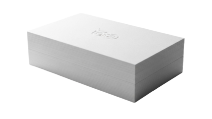 Stack of blank business cards isolated PNG on transparent background, clean white paper for professional networking and marketing