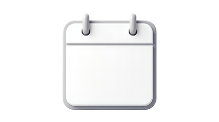 Simple 3D Calendar Icon with Two Pins