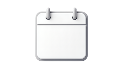 Simple 3D Calendar Icon with Two Pins